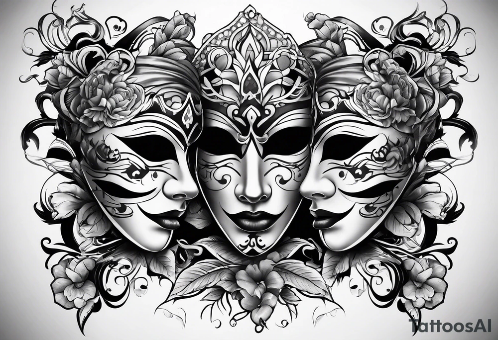 Tattoo Drama two Mask tattoo idea