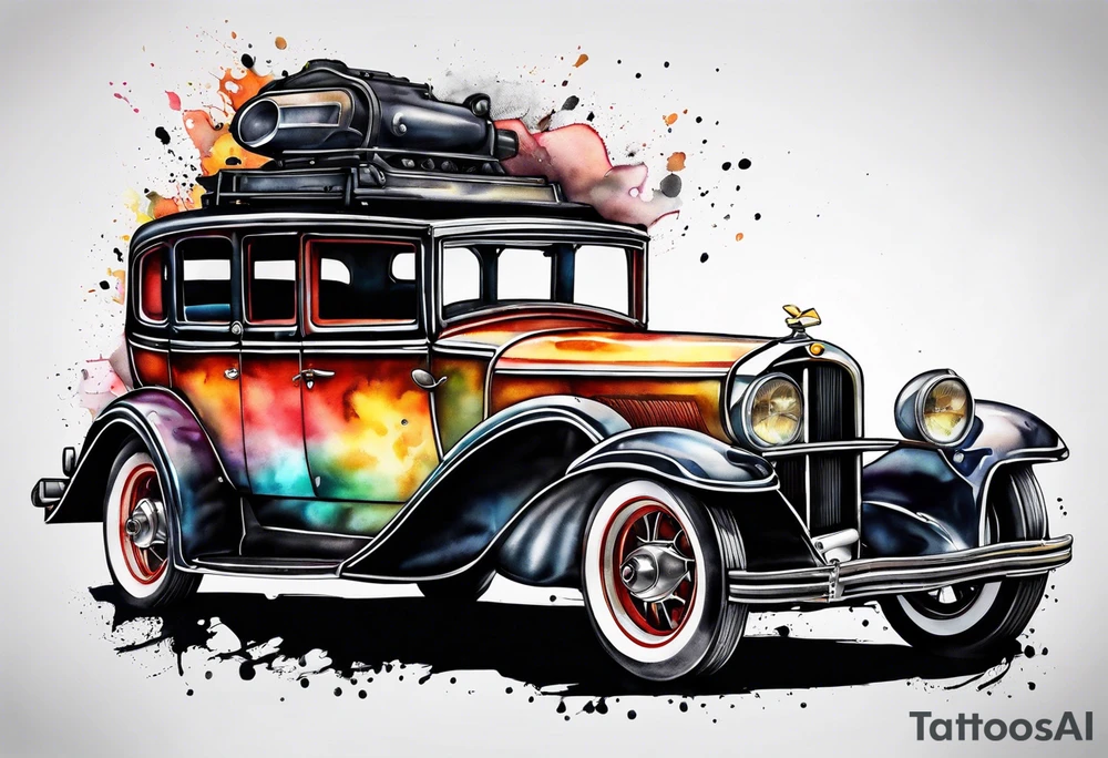 time machine car tattoo idea