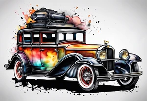 time machine car tattoo idea