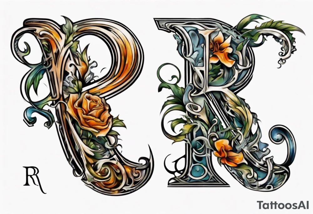 Letter R with date 09.01.23 tattoo idea