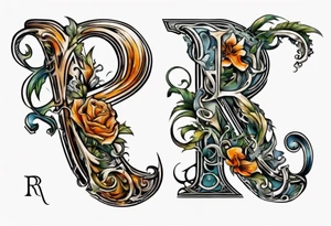 Letter R with date 09.01.23 tattoo idea