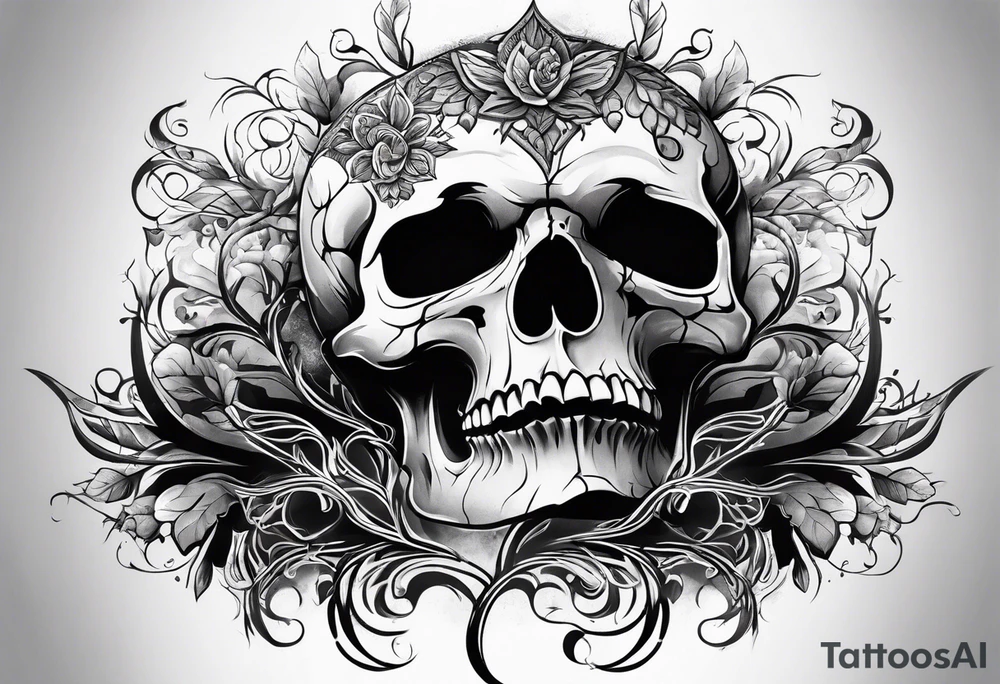 Skull tree tattoo idea