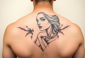 Something about a woman inspires women that have been through childhood trauma and have become strong and don't let anything bother them in life tattoo idea