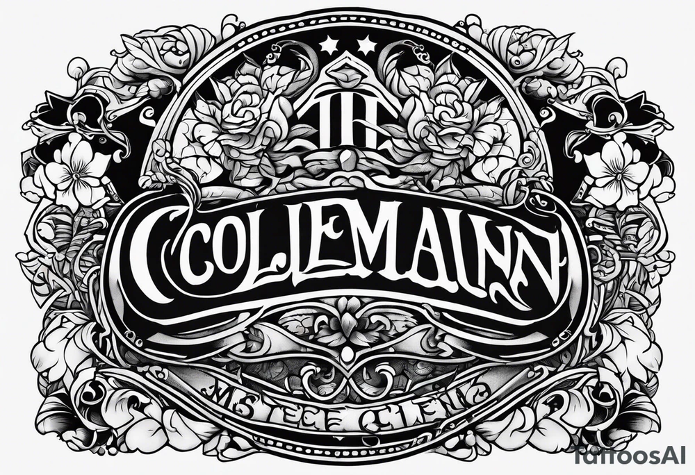 the word coleman in old english font tattoo idea