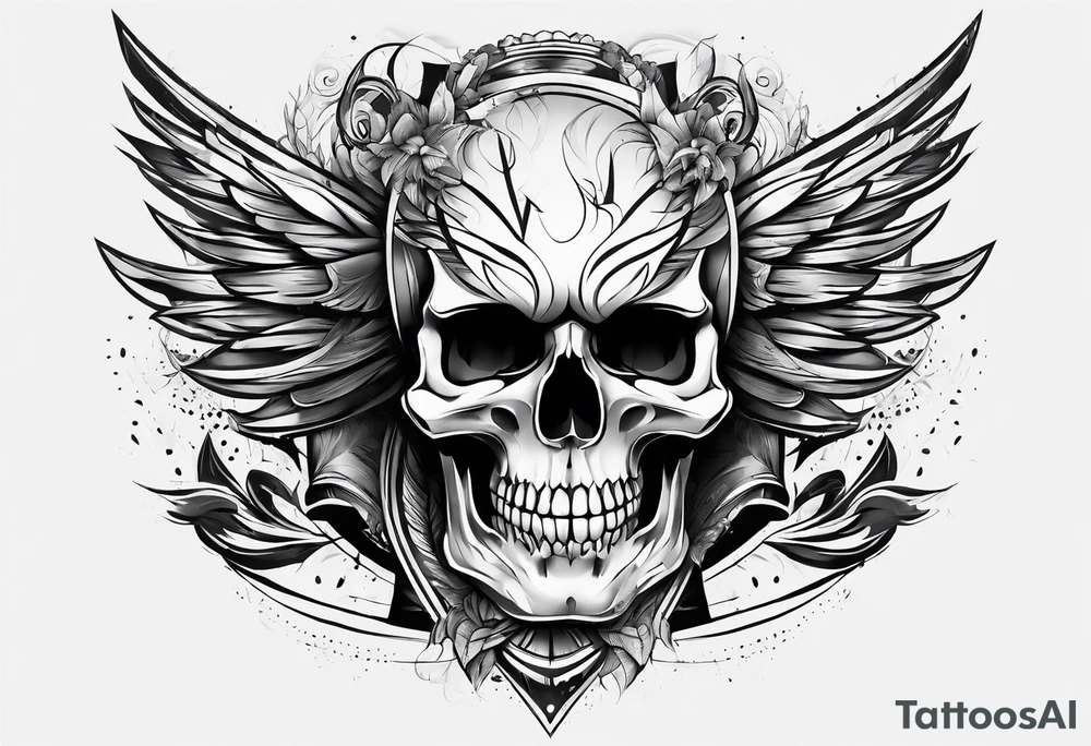 skull scream fragmented arm tattoo idea