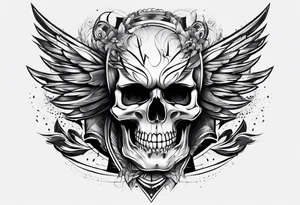 skull scream fragmented arm tattoo idea
