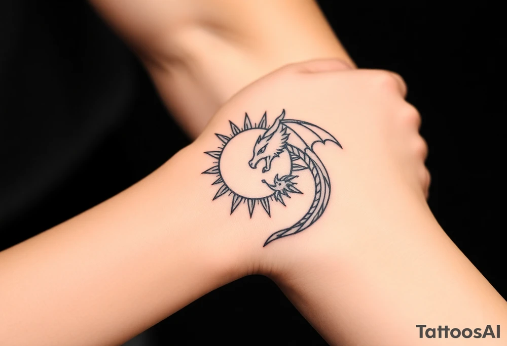 devilicious sun and dragonmoon in constellation tattoo idea
