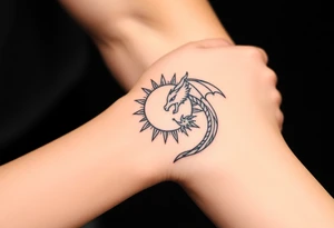 devilicious sun and dragonmoon in constellation tattoo idea