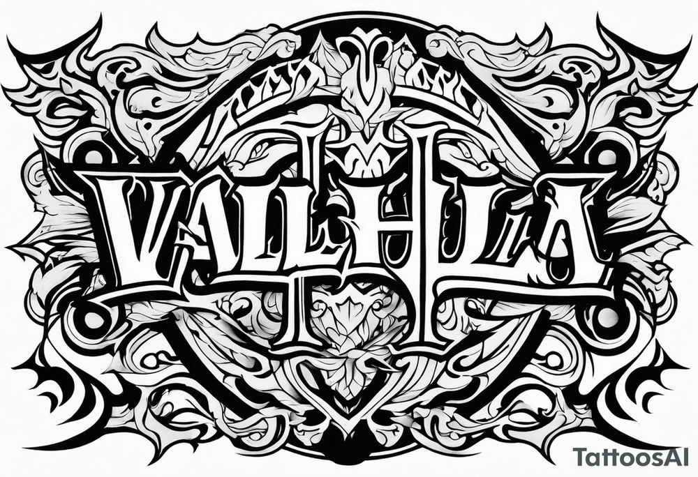 Valhalla flames tattoo idea