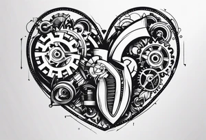 Mechanical Heart LOVE tattoo idea