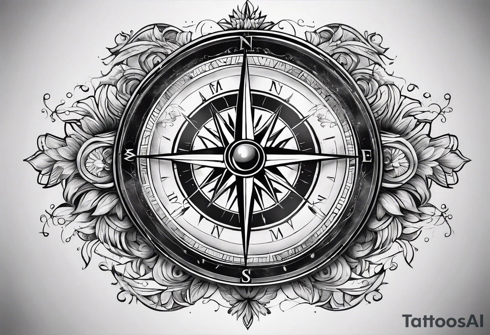 ancient compass tattoo idea