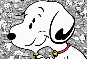 Snoopy tiny tattoo tattoo idea