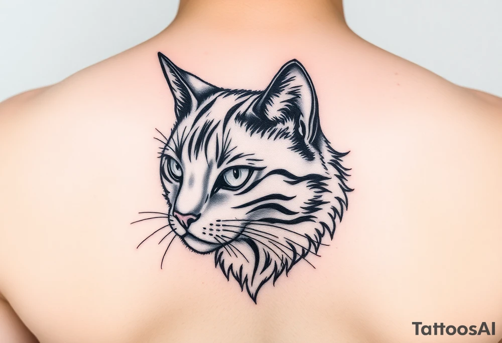 black cat tattoo idea