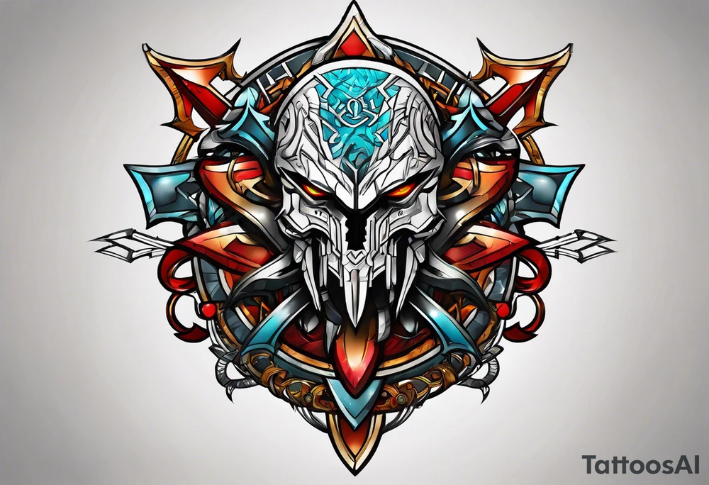Cyber sigil with the name krah tattoo idea