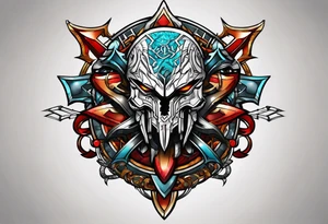 Cyber sigil with the name krah tattoo idea