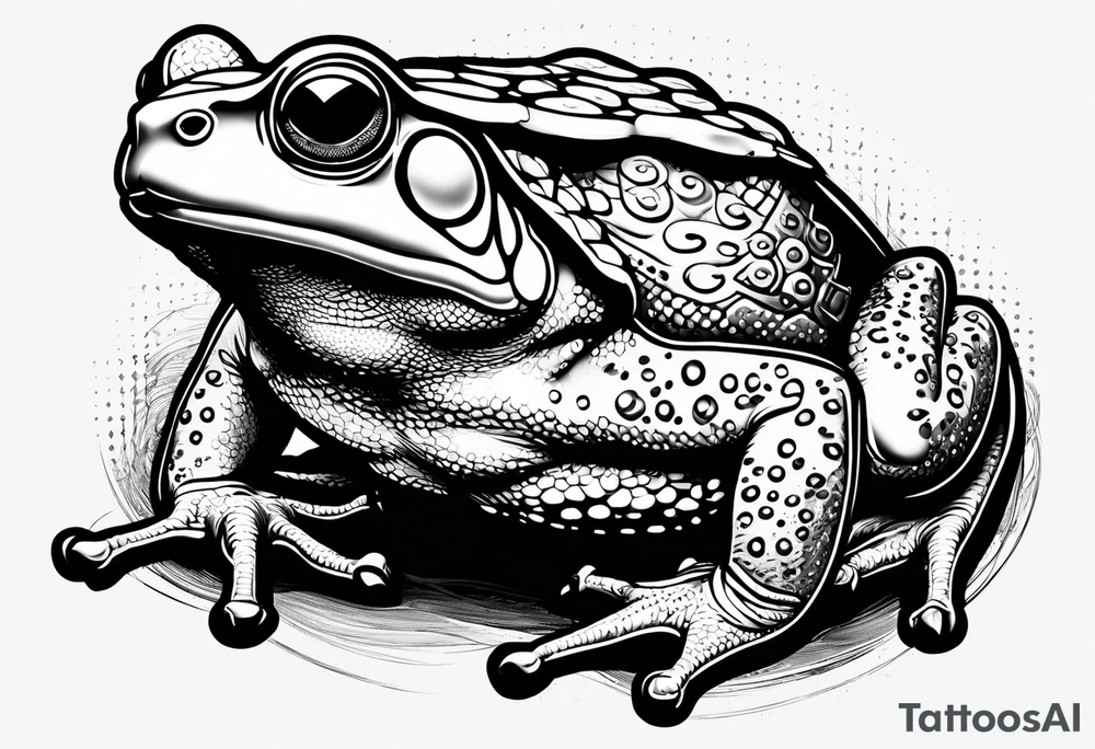Toad with nunchaku tattoo idea