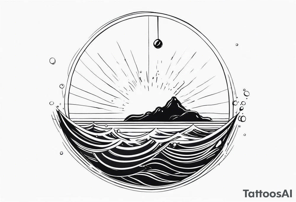 water drop falling into ocean tattoo idea