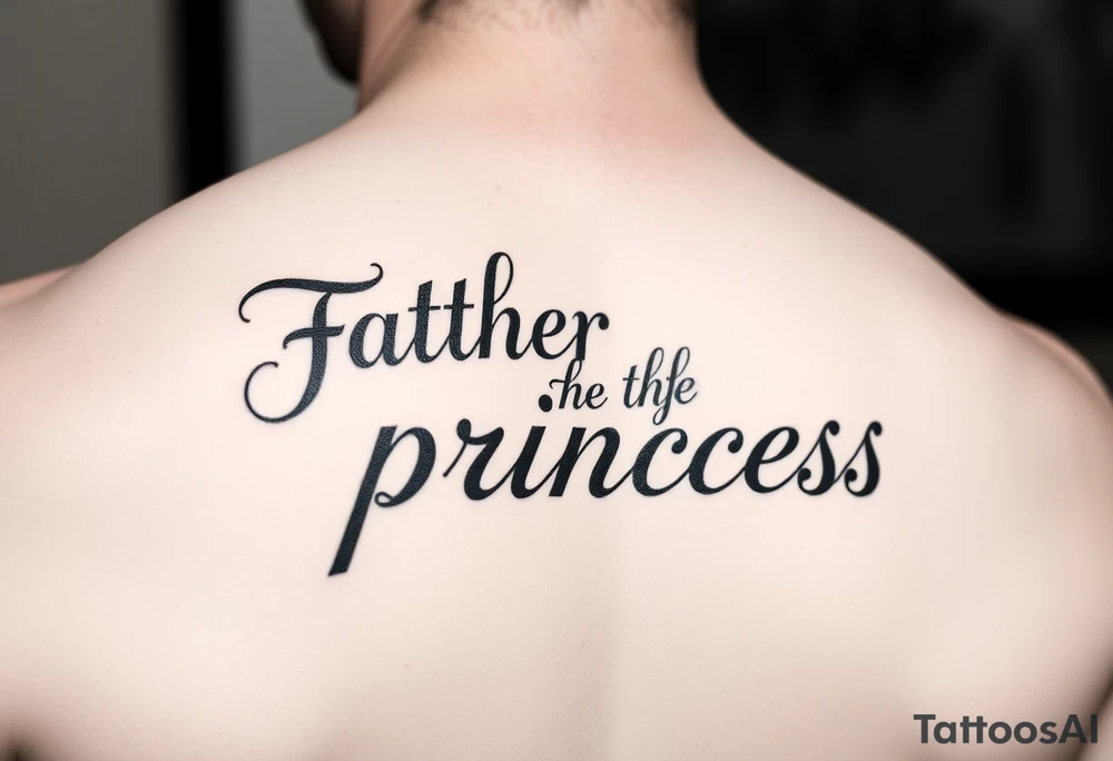 Father of the princess text tattoo idea
