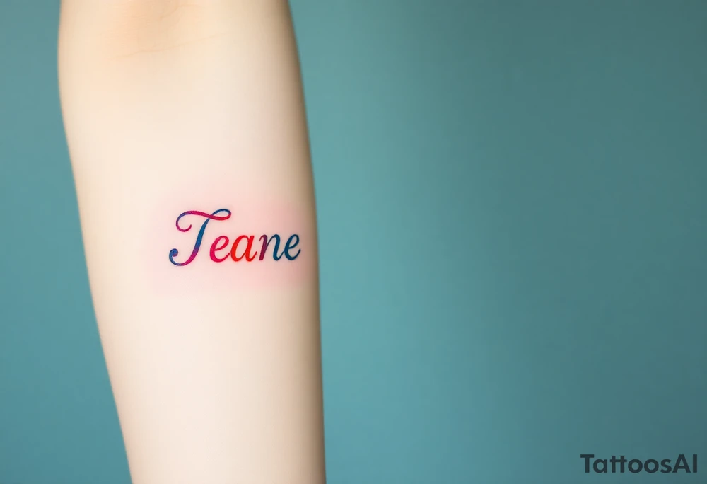 Bright colored ambigram phrases 


in English tattoo idea