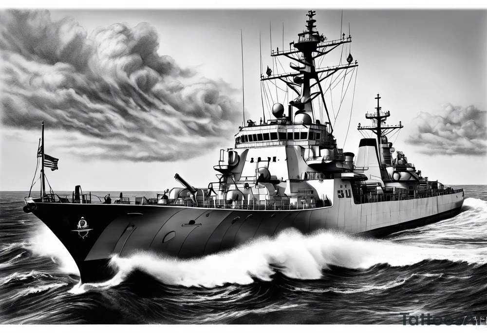 Naval ship tattoo idea