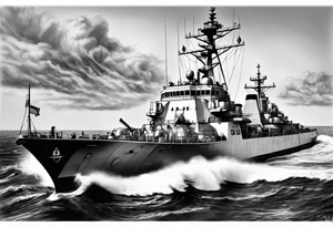 Naval ship tattoo idea