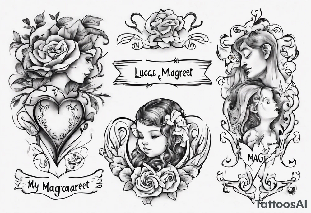 my kids' names: Lucas and Margaret and something that symbolizes love tattoo idea