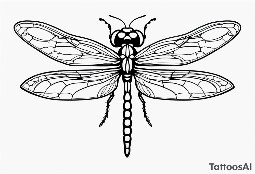 Small simple dragonfly tattoo idea