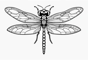 Small simple dragonfly tattoo idea