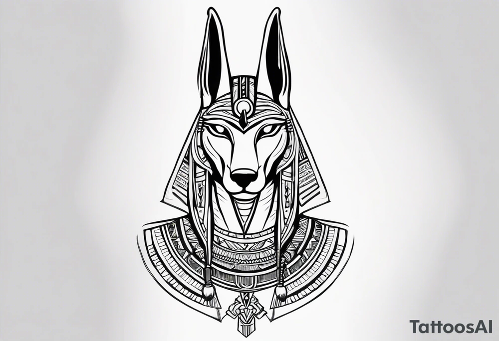 Anubis egyptian 
 back tattoo tattoo idea