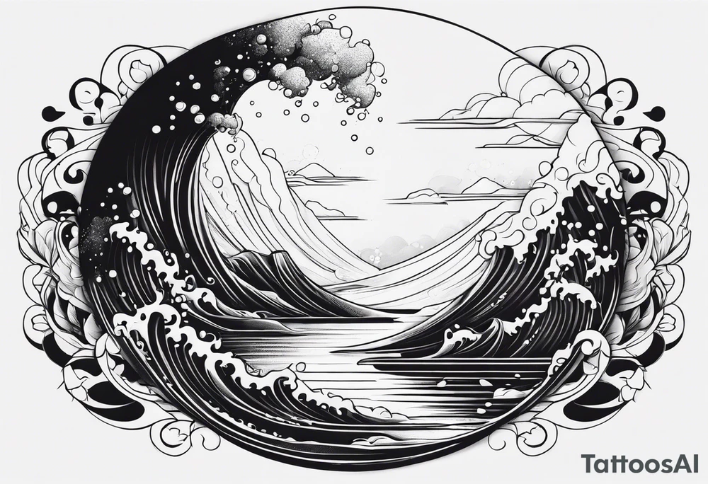 Son with water at the bottom tattoo idea