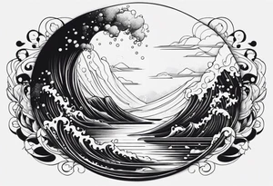 Son with water at the bottom tattoo idea