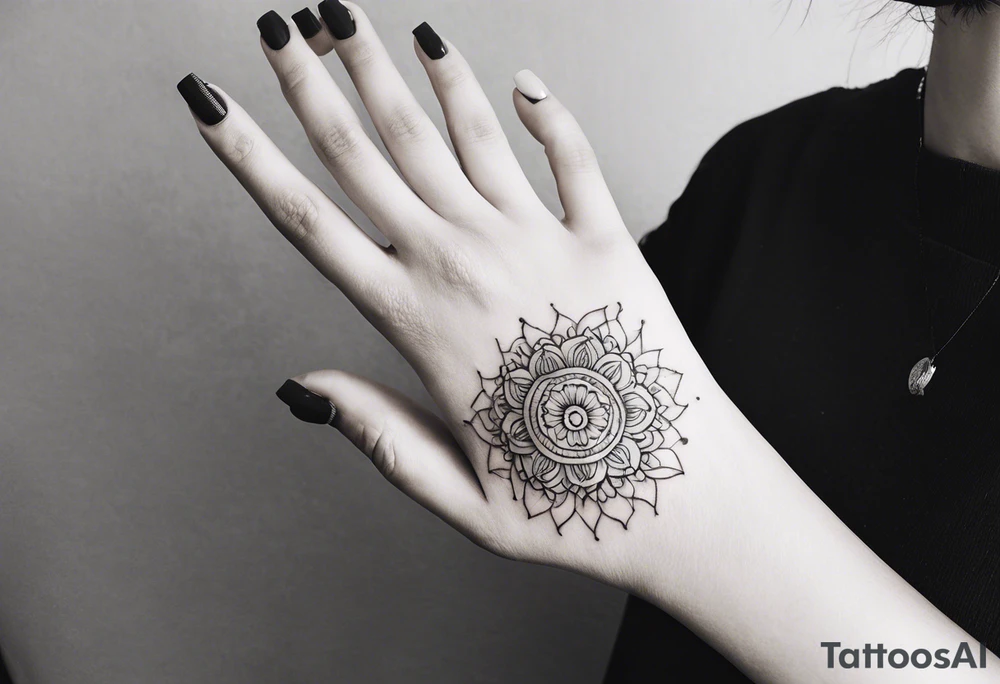 Single needle Thai mandala finger tattoos tattoo idea