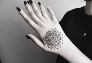 Single needle Thai mandala finger tattoos tattoo idea