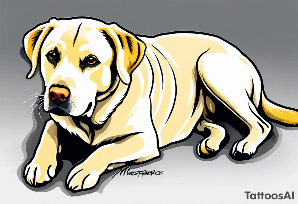 One happy light colored yellow labrador retriever. tattoo idea One happy light colored yellow labrador retriever. tattoo idea