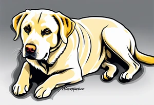 One happy light colored yellow labrador retriever. tattoo idea