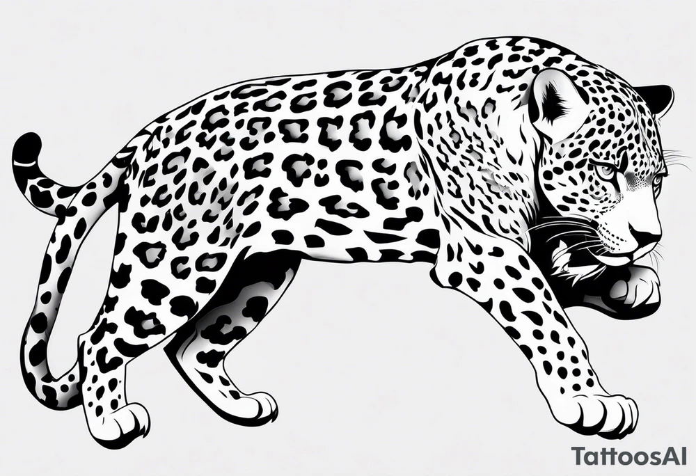 Side view of Jaguar tattoo idea