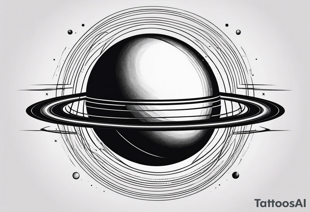 Saturn with the rings made of infinity symbols tattoo idea