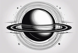 Saturn with the rings made of infinity symbols tattoo idea