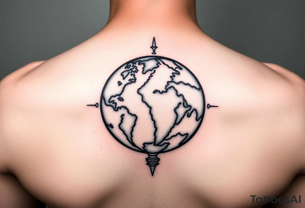 globe with Lilly’s World 16.05.23 tattoo idea