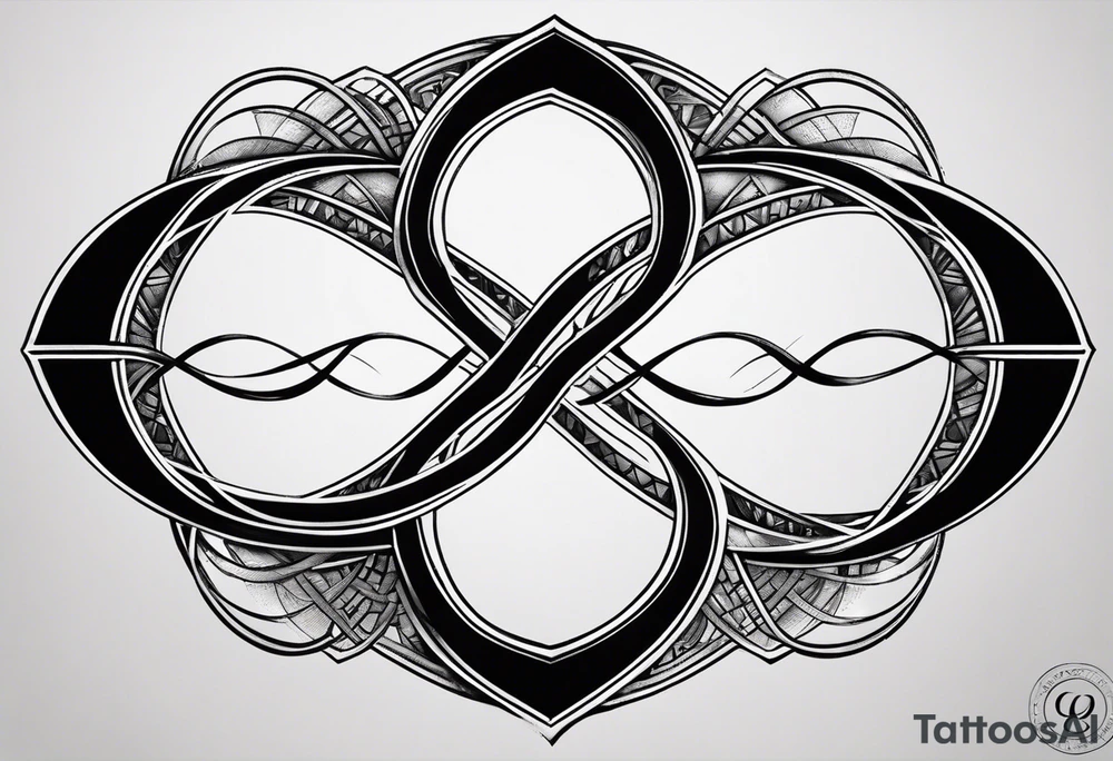 infinity symbol with four diamonds
One diamond inside one of the loops of the infinity symbol and one in the other.

Where the lines cross each other one on one side and another on the opposite side. tattoo idea