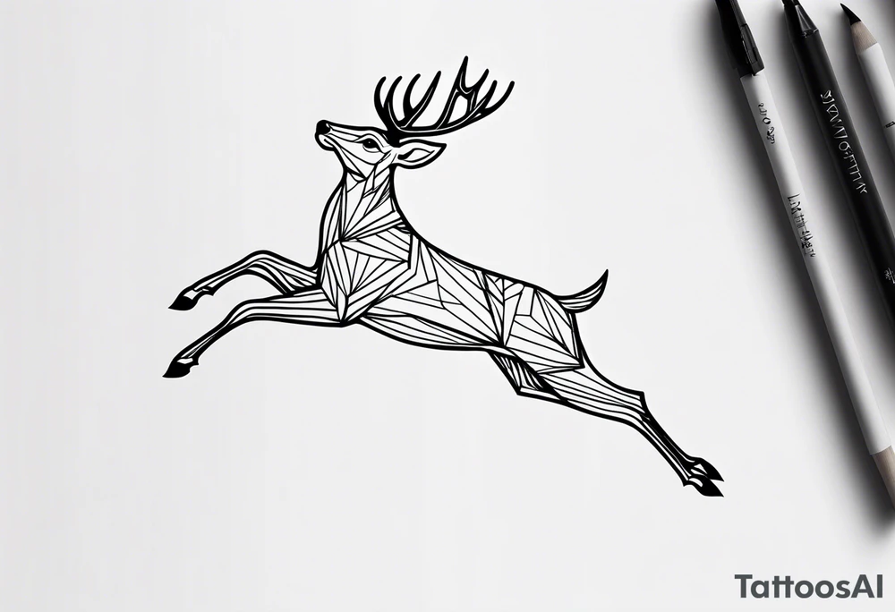 Deer running down tattoo idea