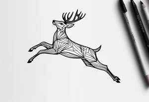 Deer running down tattoo idea