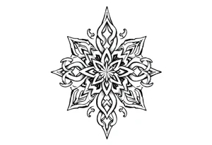 Celtic star fancy knotwork detailed filigree tattoo idea