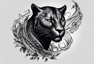 Black Panther hunting tattoo idea