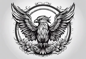 phoenix  minimaliste. trait de crayon. tattoo idea