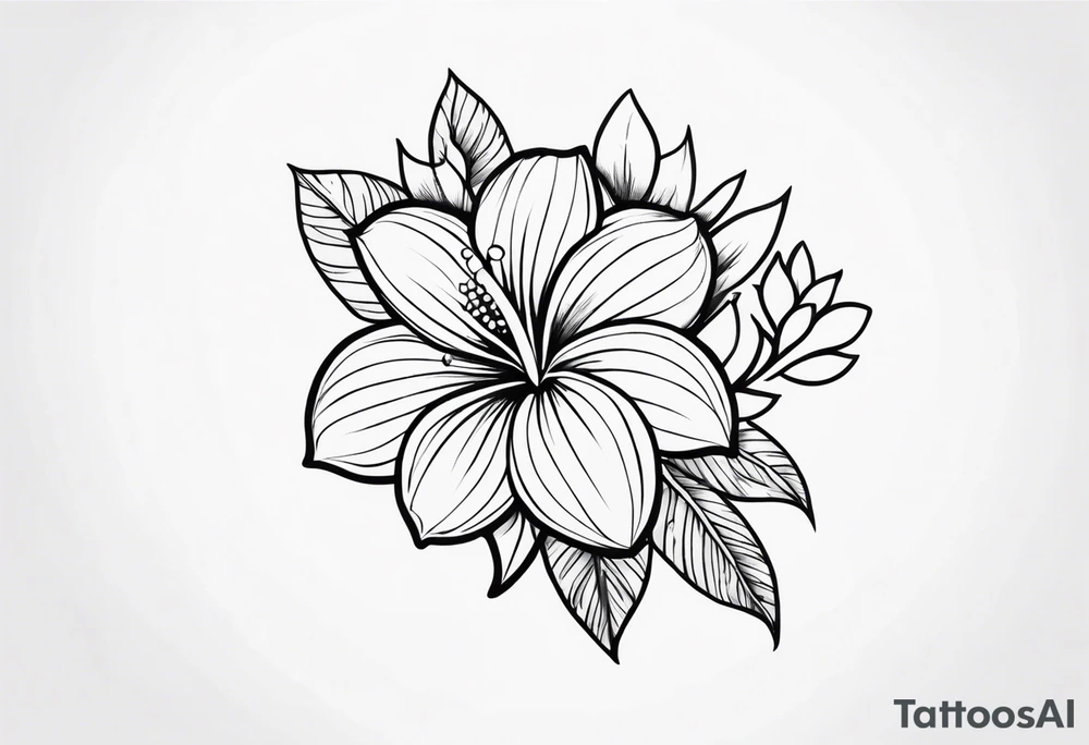 hawaiian flower tattoo idea