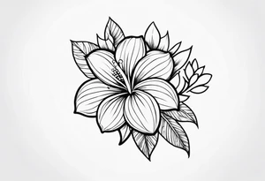 hawaiian flower tattoo idea