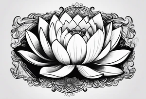 lotus flower with "para siempre" in writing tattoo idea