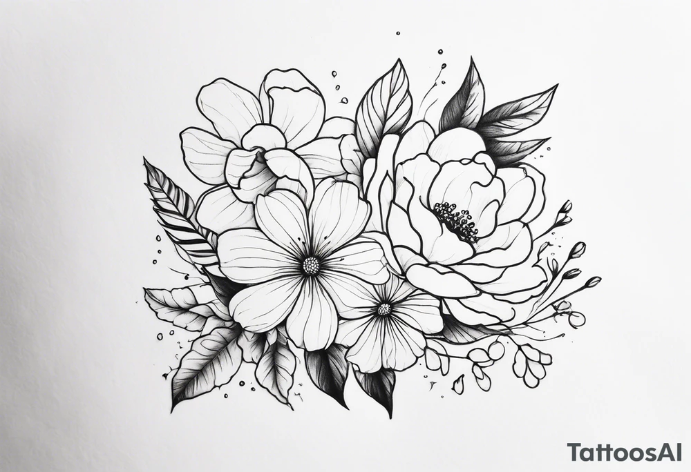 Delicate flowers that symbolise strength, growth and healing tattoo idea