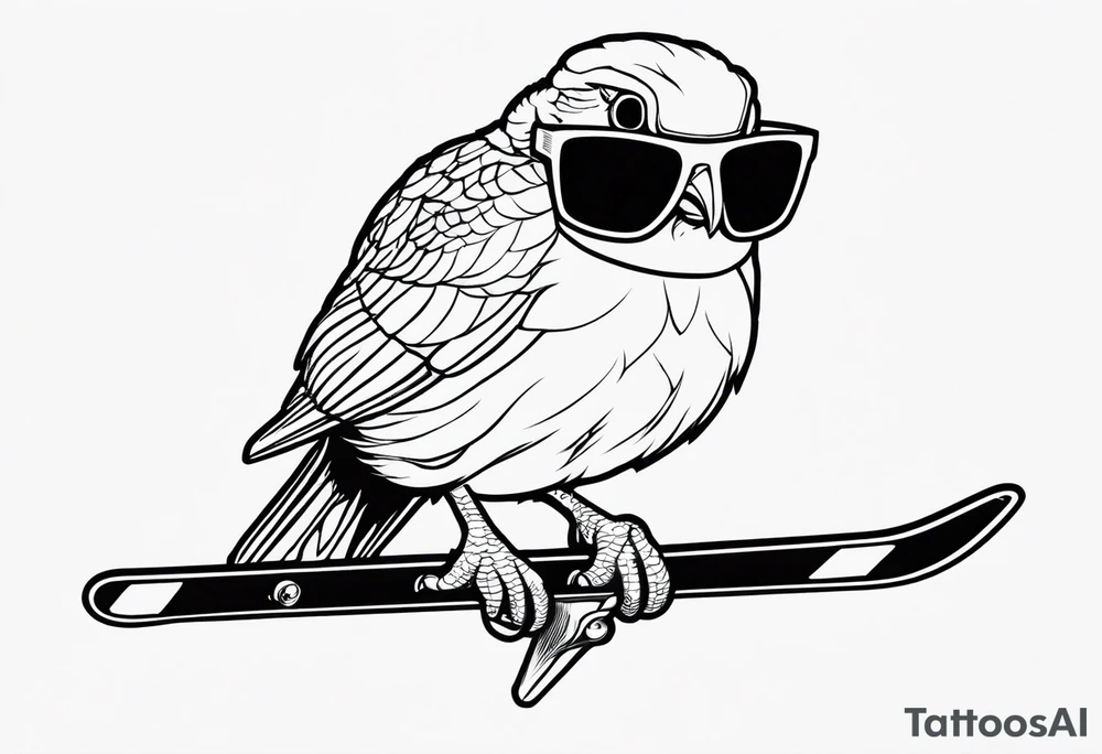 Partridge on skis with pit viper sunglasses tattoo idea